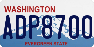 WA license plate ADP8700