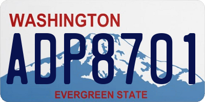 WA license plate ADP8701