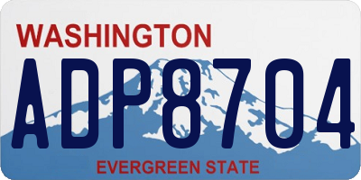 WA license plate ADP8704