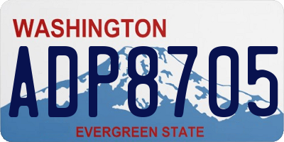 WA license plate ADP8705