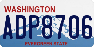 WA license plate ADP8706