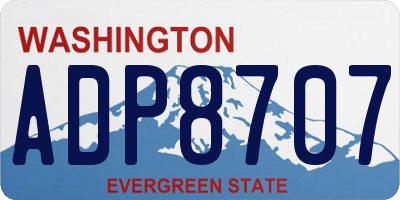 WA license plate ADP8707