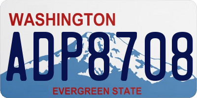 WA license plate ADP8708