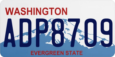 WA license plate ADP8709