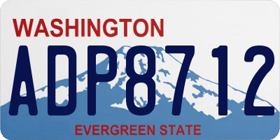 WA license plate ADP8712