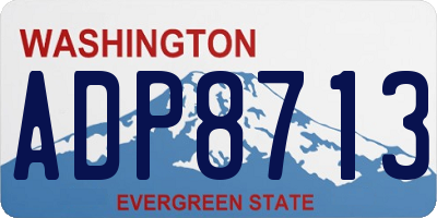 WA license plate ADP8713