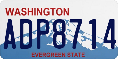 WA license plate ADP8714