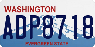 WA license plate ADP8718