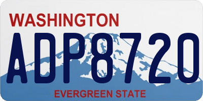 WA license plate ADP8720
