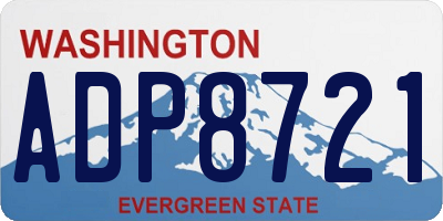 WA license plate ADP8721