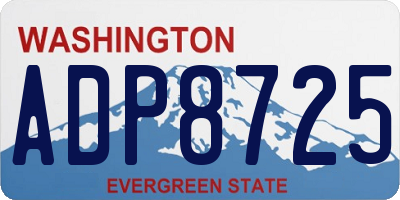 WA license plate ADP8725