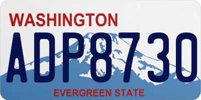 WA license plate ADP8730