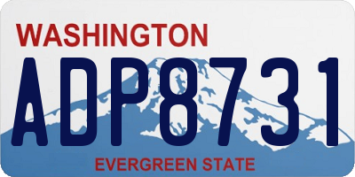 WA license plate ADP8731