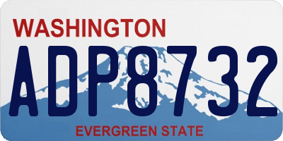 WA license plate ADP8732