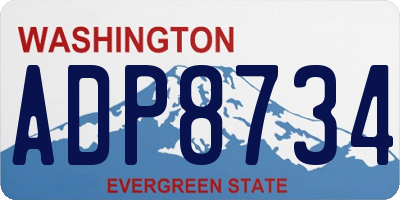 WA license plate ADP8734