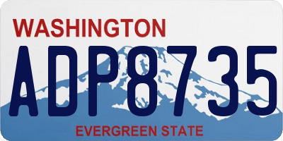 WA license plate ADP8735