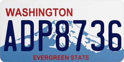 WA license plate ADP8736