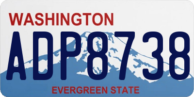 WA license plate ADP8738