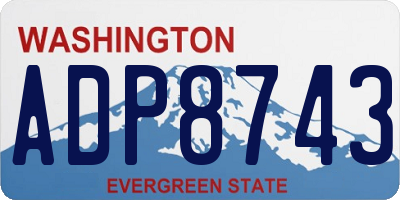 WA license plate ADP8743
