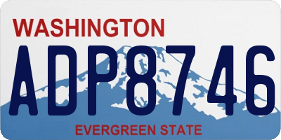 WA license plate ADP8746