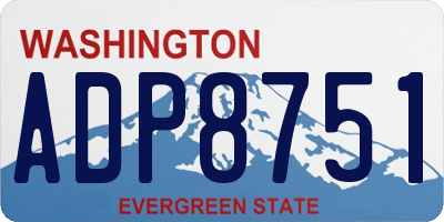 WA license plate ADP8751