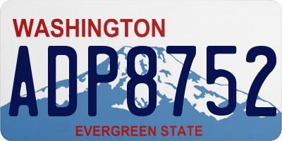 WA license plate ADP8752