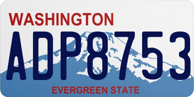 WA license plate ADP8753
