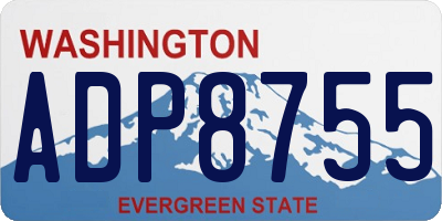 WA license plate ADP8755