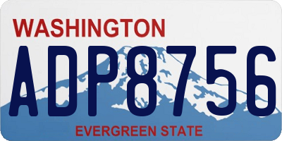 WA license plate ADP8756