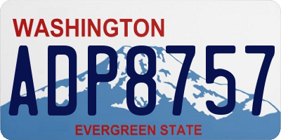 WA license plate ADP8757