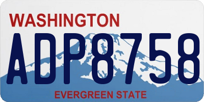 WA license plate ADP8758