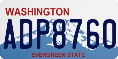 WA license plate ADP8760