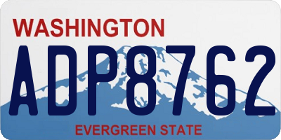WA license plate ADP8762