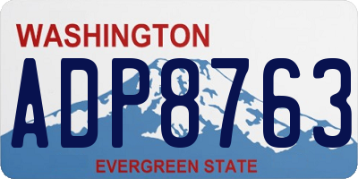 WA license plate ADP8763