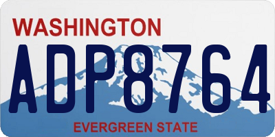 WA license plate ADP8764