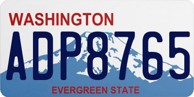 WA license plate ADP8765