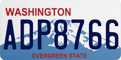WA license plate ADP8766