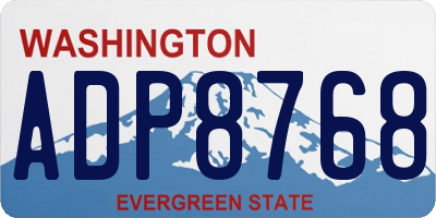 WA license plate ADP8768