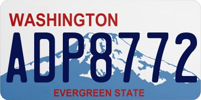 WA license plate ADP8772