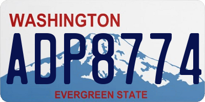 WA license plate ADP8774