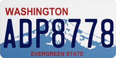 WA license plate ADP8778