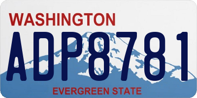 WA license plate ADP8781