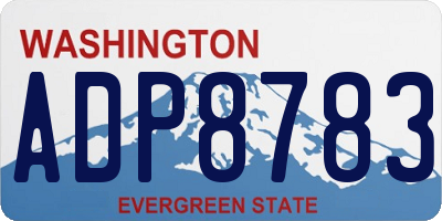 WA license plate ADP8783