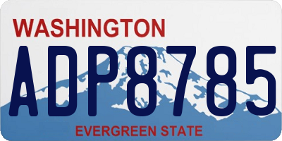 WA license plate ADP8785
