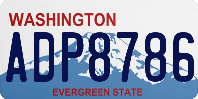 WA license plate ADP8786