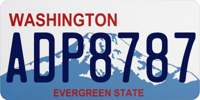 WA license plate ADP8787
