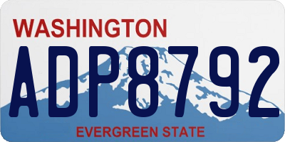 WA license plate ADP8792