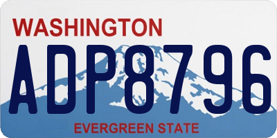WA license plate ADP8796