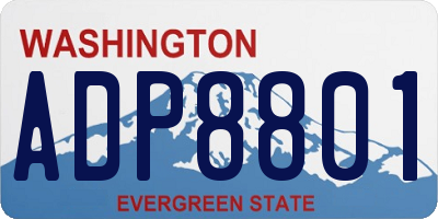 WA license plate ADP8801