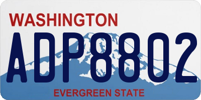 WA license plate ADP8802